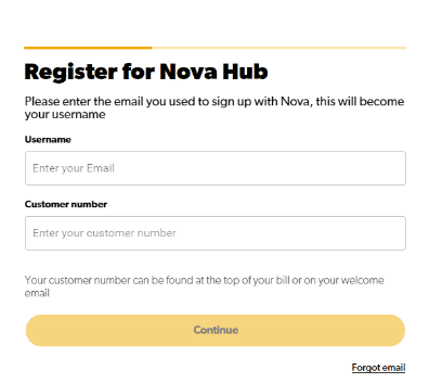 Register into Nova Hub